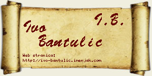 Ivo Bantulić vizit kartica